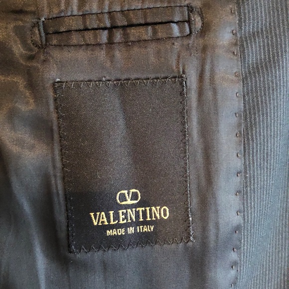 VALENTINO BLAZER SPORT COAT JACKET 42R Black PIN Micro-striped MADE IN ITALY - Picture 5 of 5
